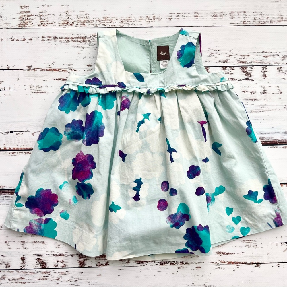 Tea collection empire style Floral Dress w/ Matching Bloomers 3-6 mo